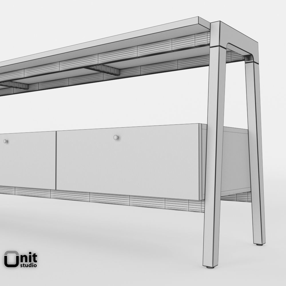 Modern Media Consolle 68 by West Elm 3D model_5