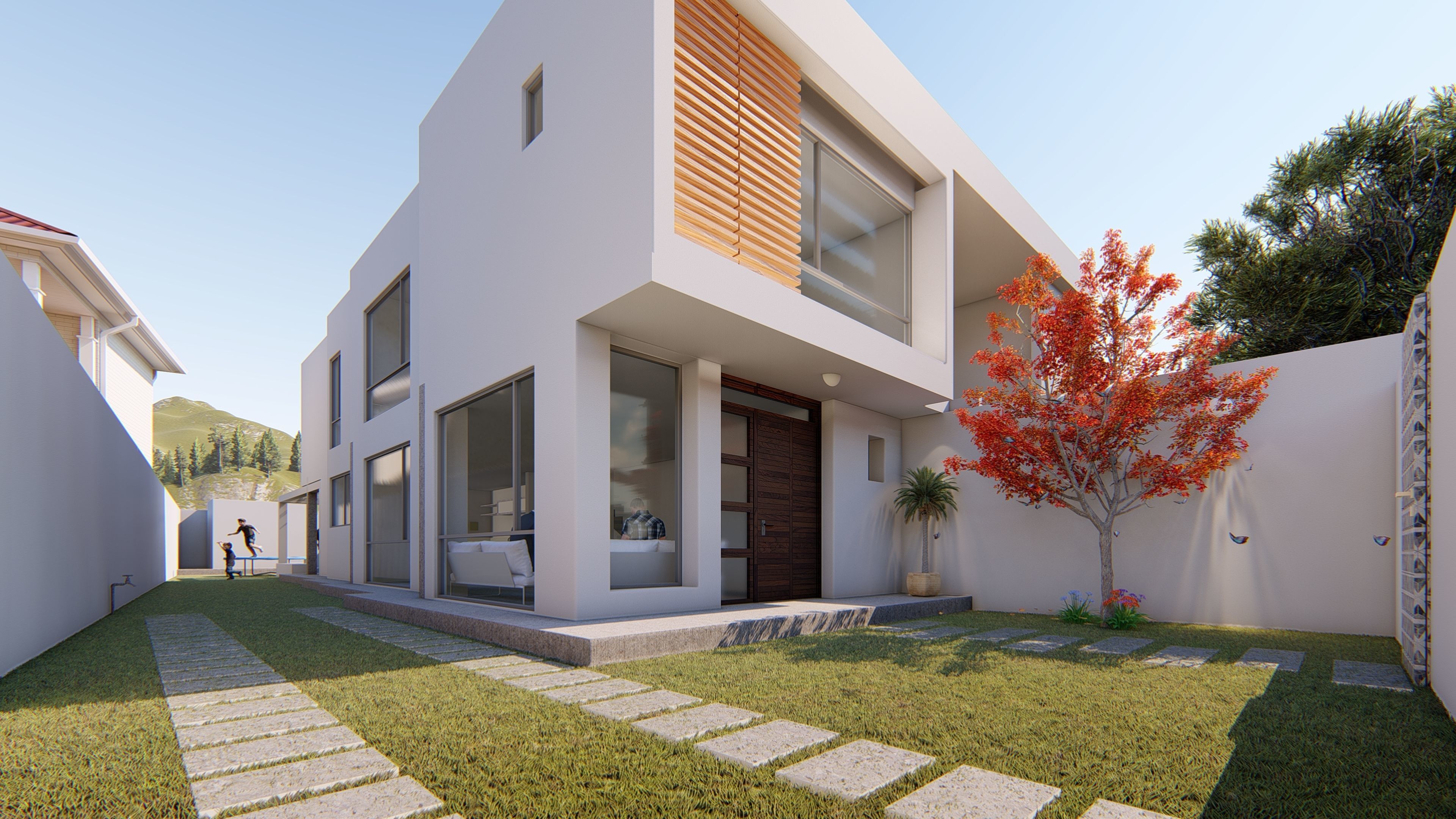 Two beautiful minimalist homes  3D model_5