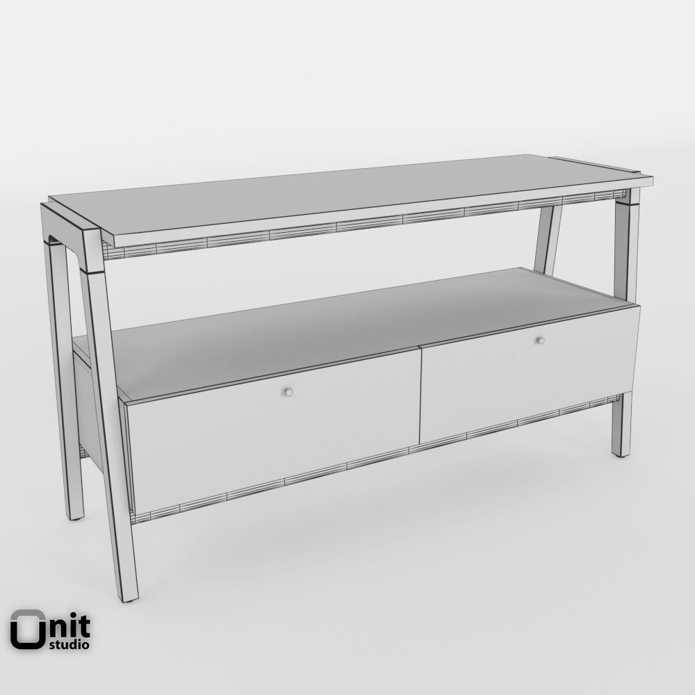 Modern Media Consolle 48 by West Elm 3D model_5