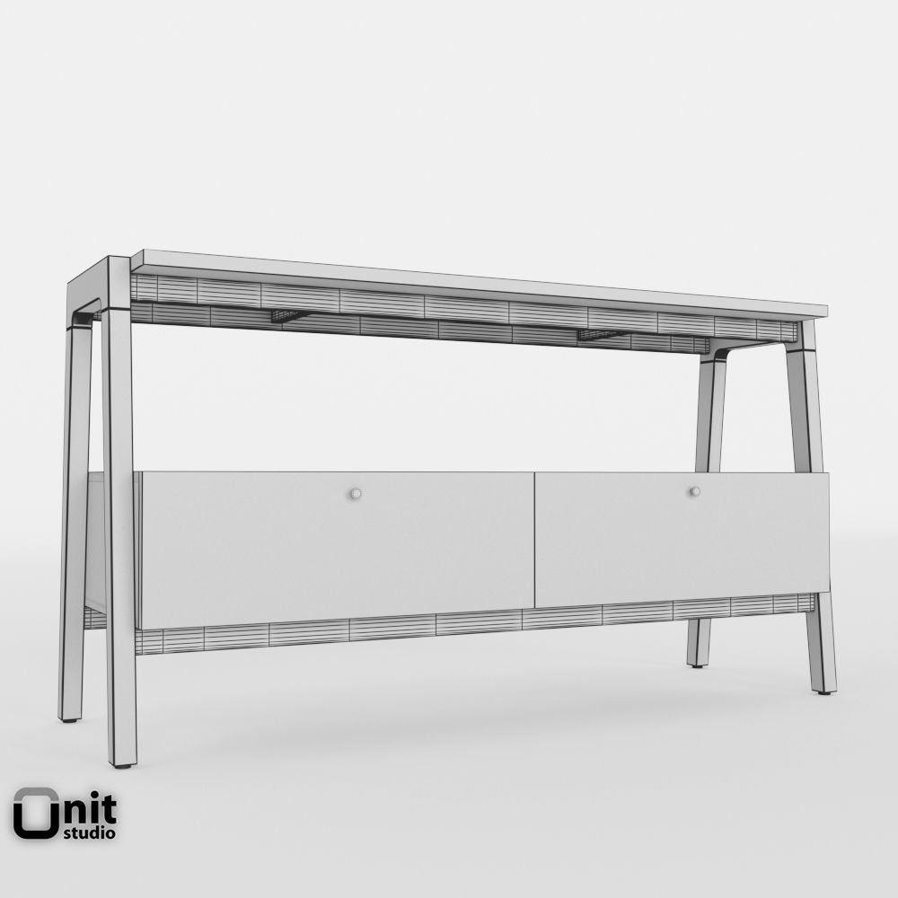 Modern Media Consolle 48 by West Elm 3D model_6