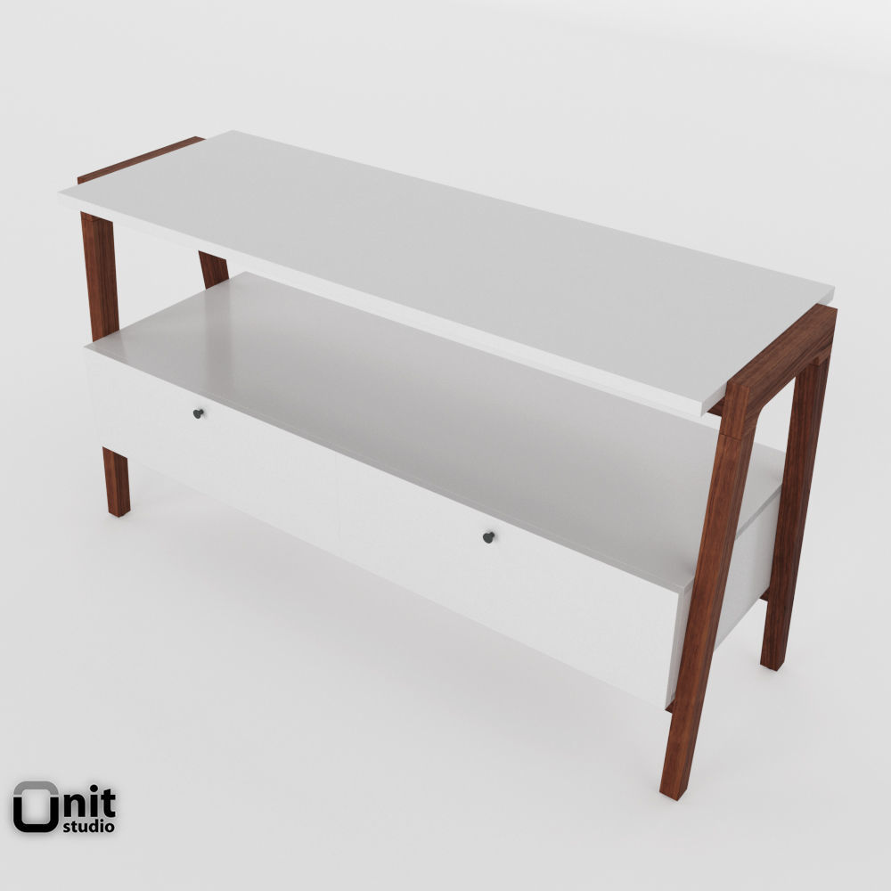 Modern Media Consolle 48 by West Elm 3D model_1