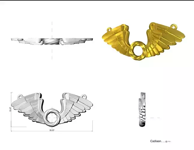 Wings Pendent 3D print model