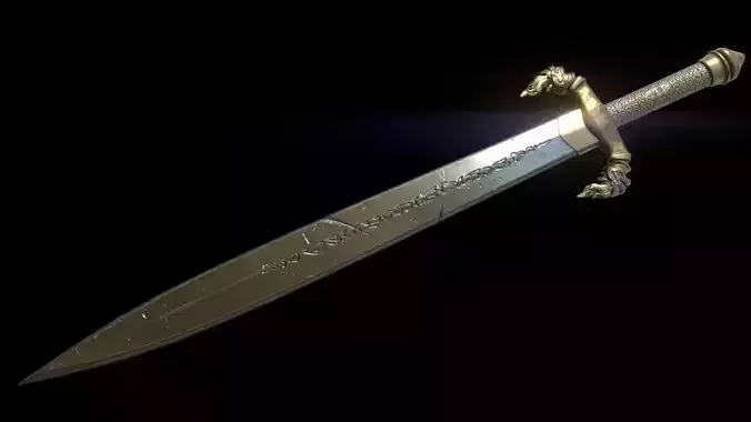 Khmer Ancient Sword Low-poly 3D model