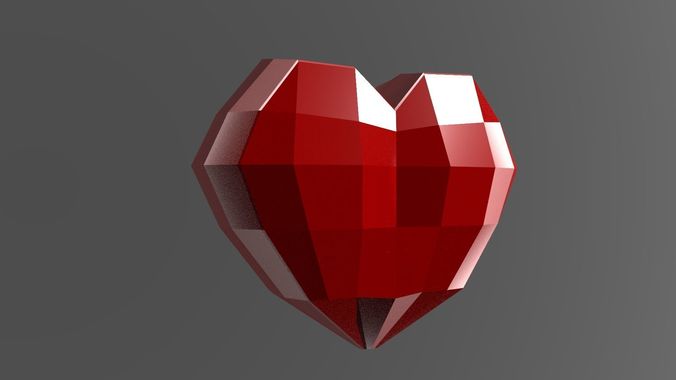 Heart low poly Low-poly 3D model