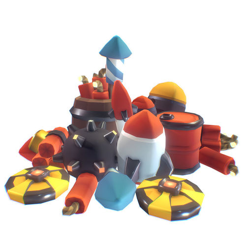 Explosives Set - Proto Series Low-poly 3D model