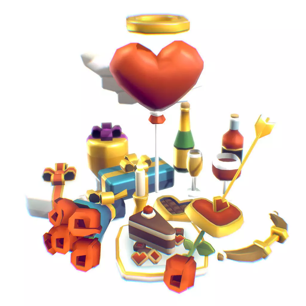 Valentine Set - Proto Series Low-poly 3D model_0