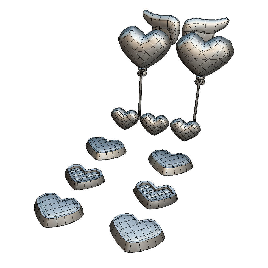 Valentine Set - Proto Series Low-poly 3D model_5