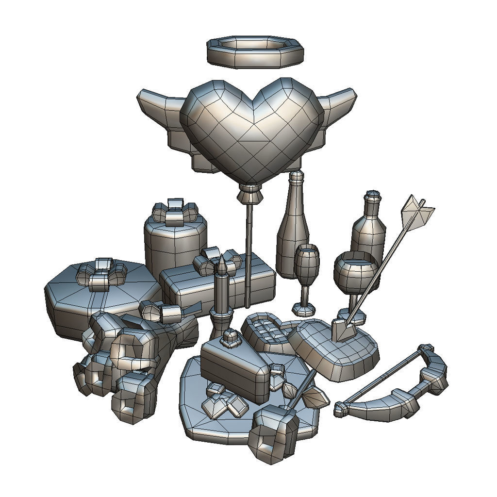 Valentine Set - Proto Series Low-poly 3D model_2