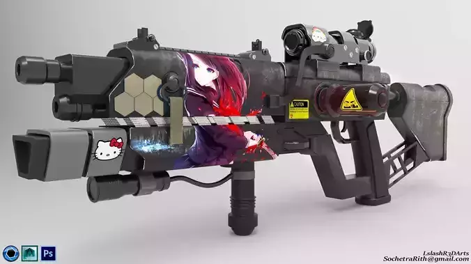 Scifi Gun  Free low-poly 3D model