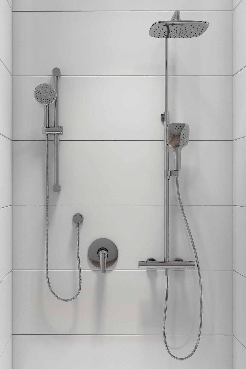 Bathroom mixer set Ravak 10 set 07 3D model_1