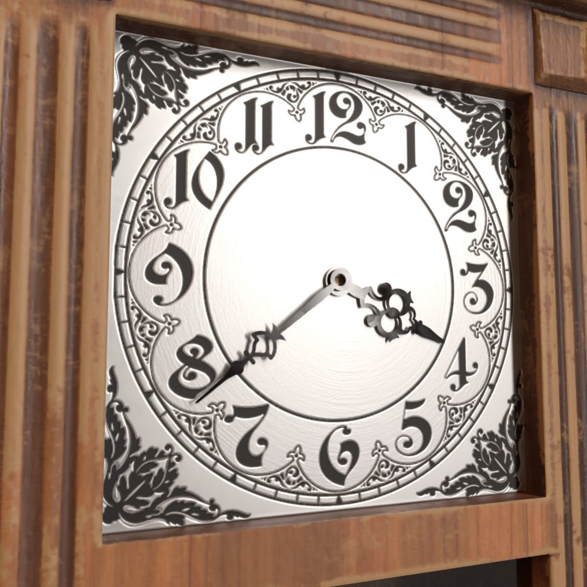 PBR Wall Clock Low-poly 3D model_3