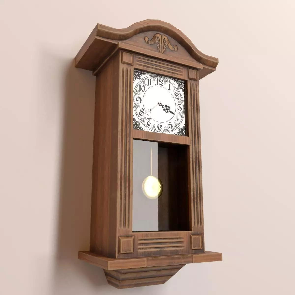 PBR Wall Clock Low-poly 3D model_0