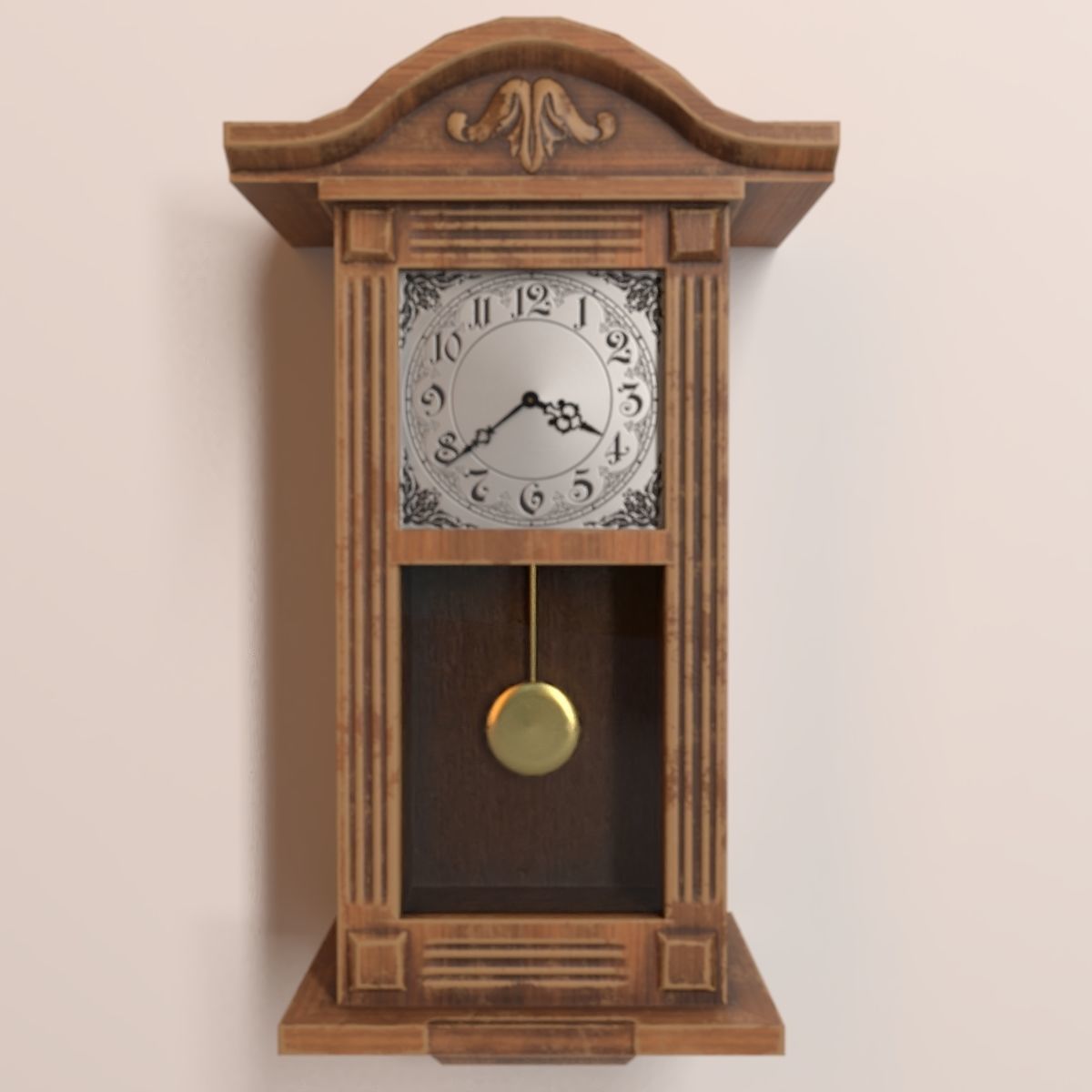 PBR Wall Clock Low-poly 3D model_1