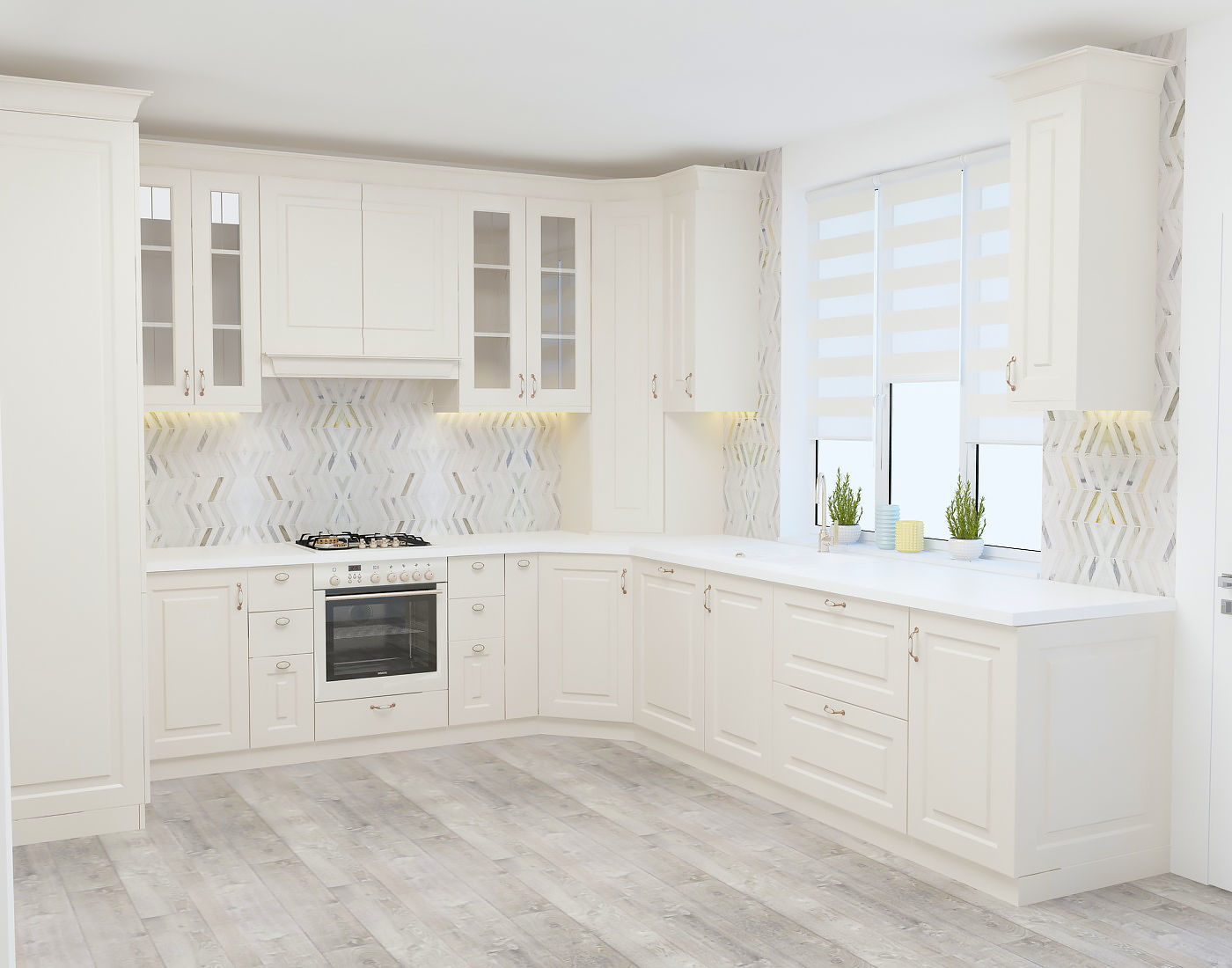 Ivory Kitchen Classical 3D model_1