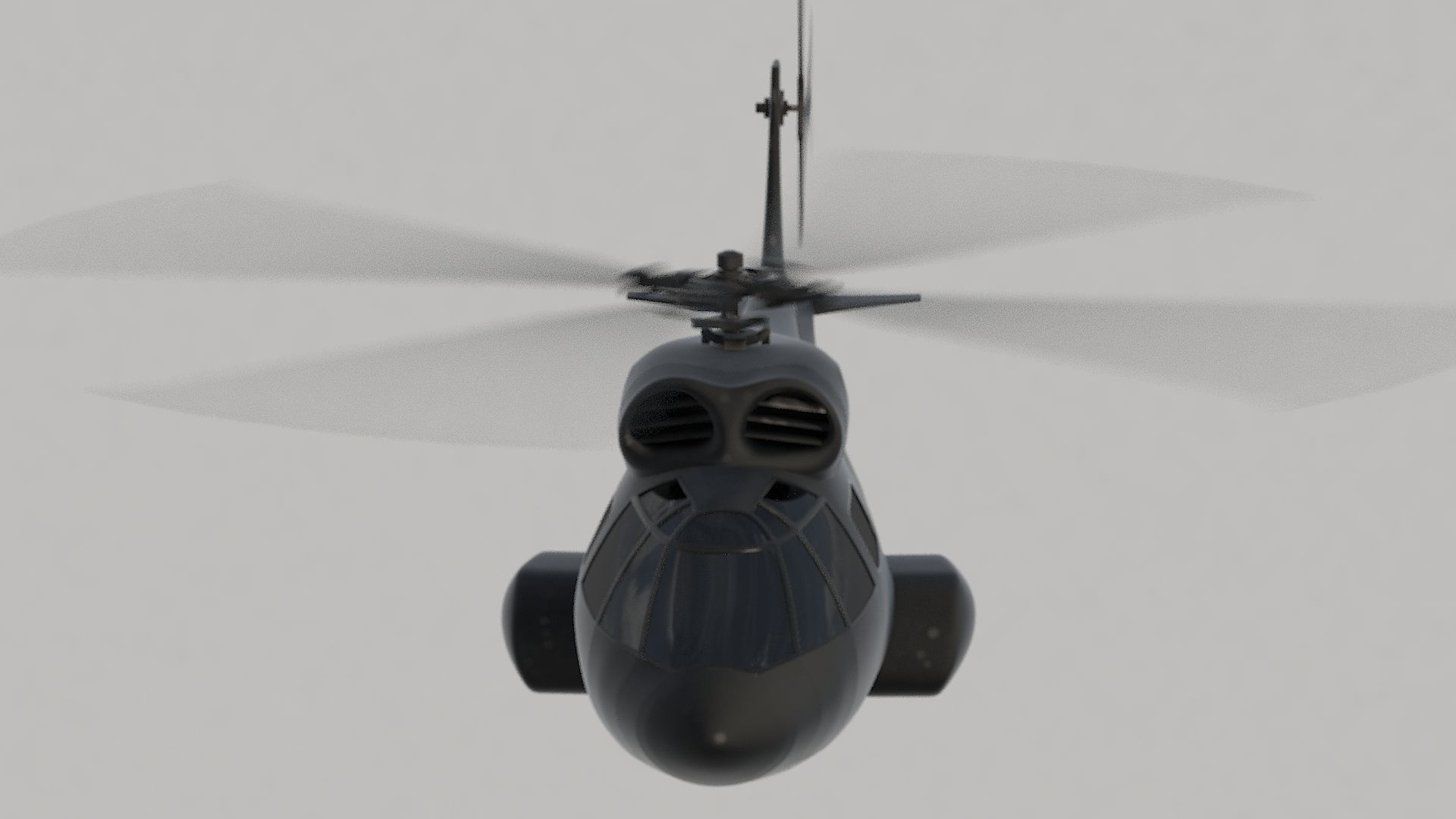 helico helicopter flying in sky 3D model_2