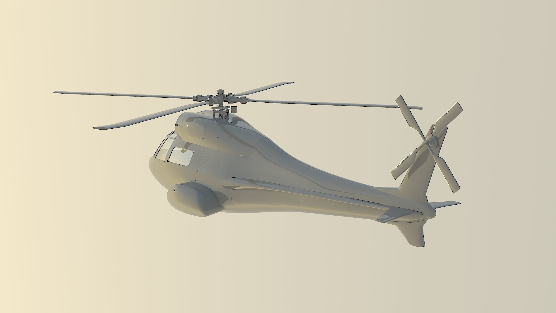 helico helicopter flying in sky 3D model_6