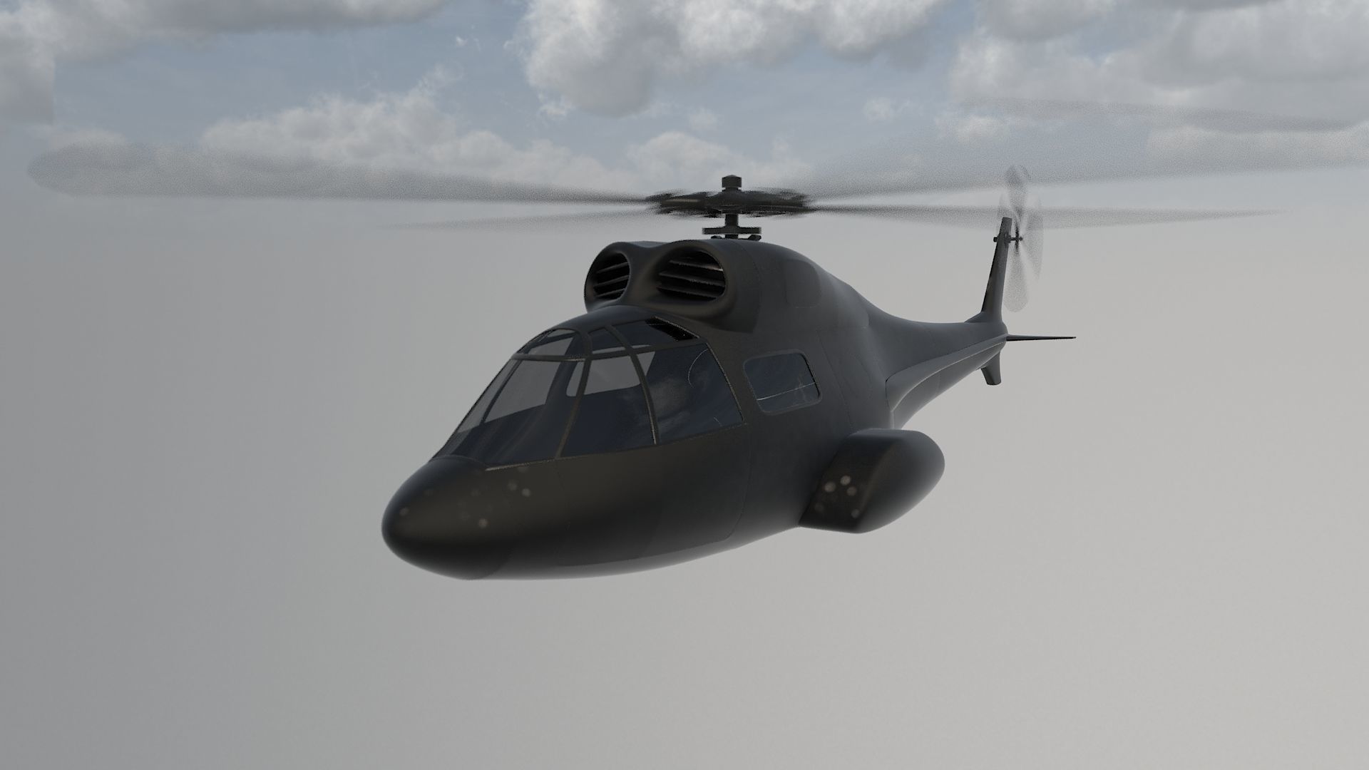 helico helicopter flying in sky 3D model_5
