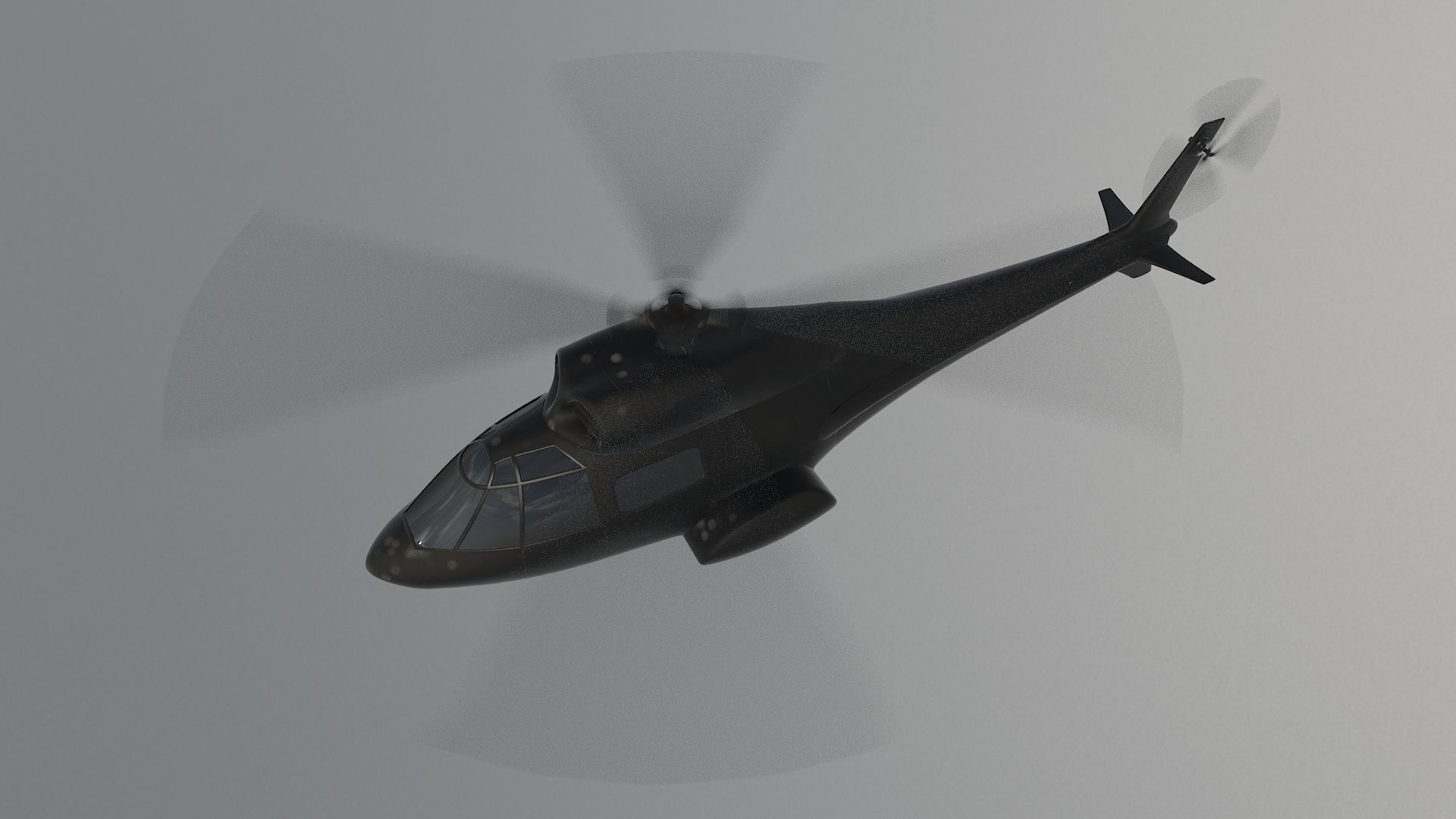 helico helicopter flying in sky 3D model_4