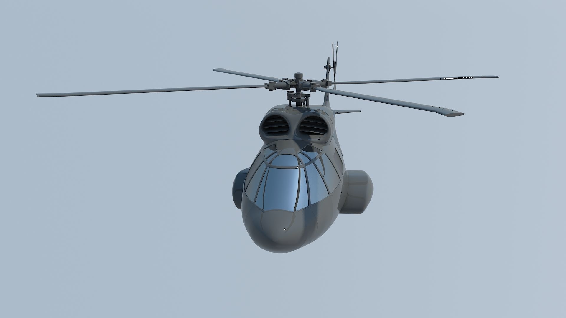 helico helicopter flying in sky 3D model_3