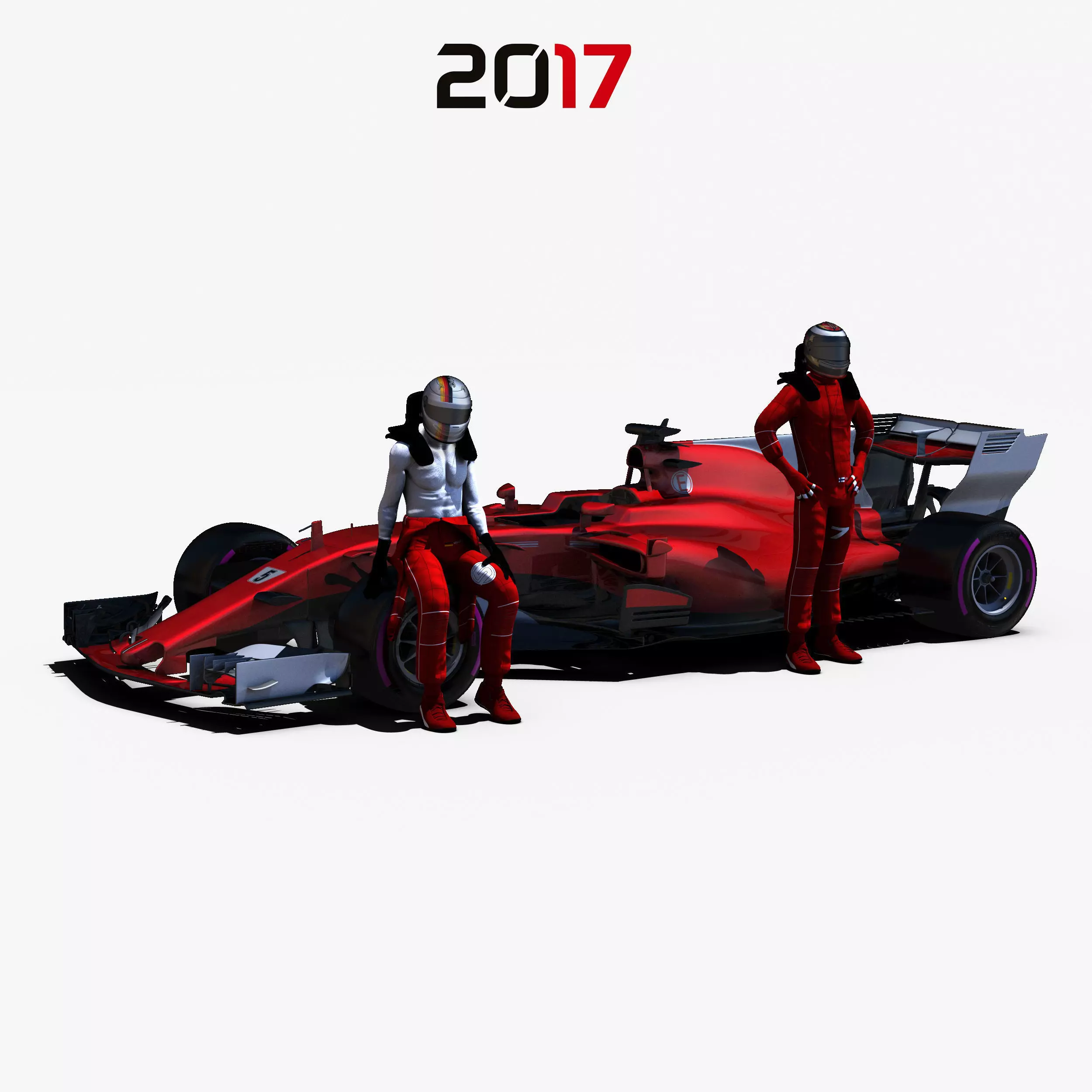 Formula 1 2017 car Low-poly 3D model
