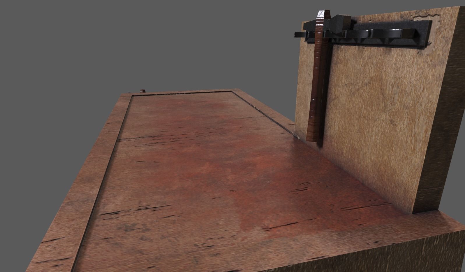 Wooden Workbench  Low-poly 3D model_2