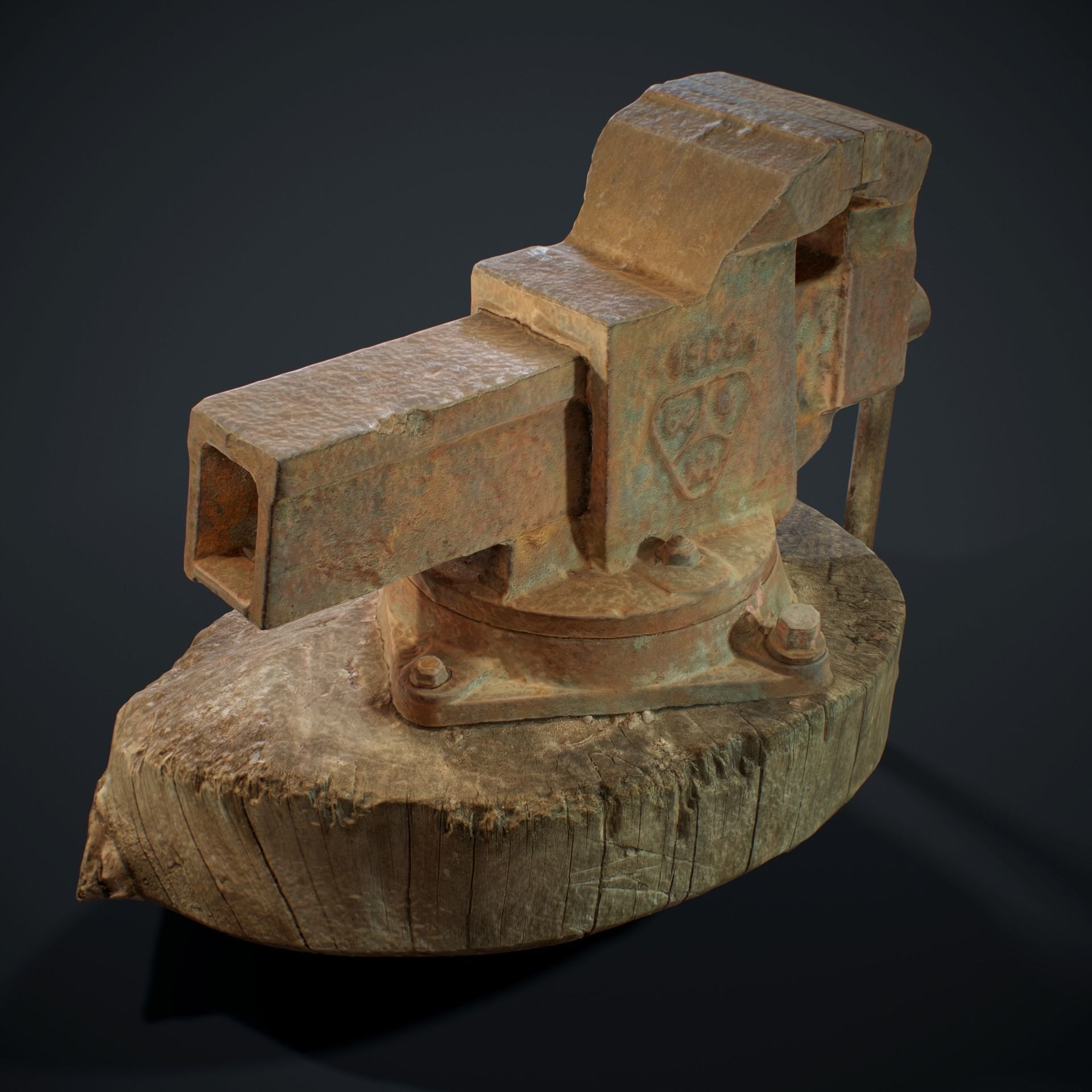 PBR Rusted Vise  Scanned 3D model_3