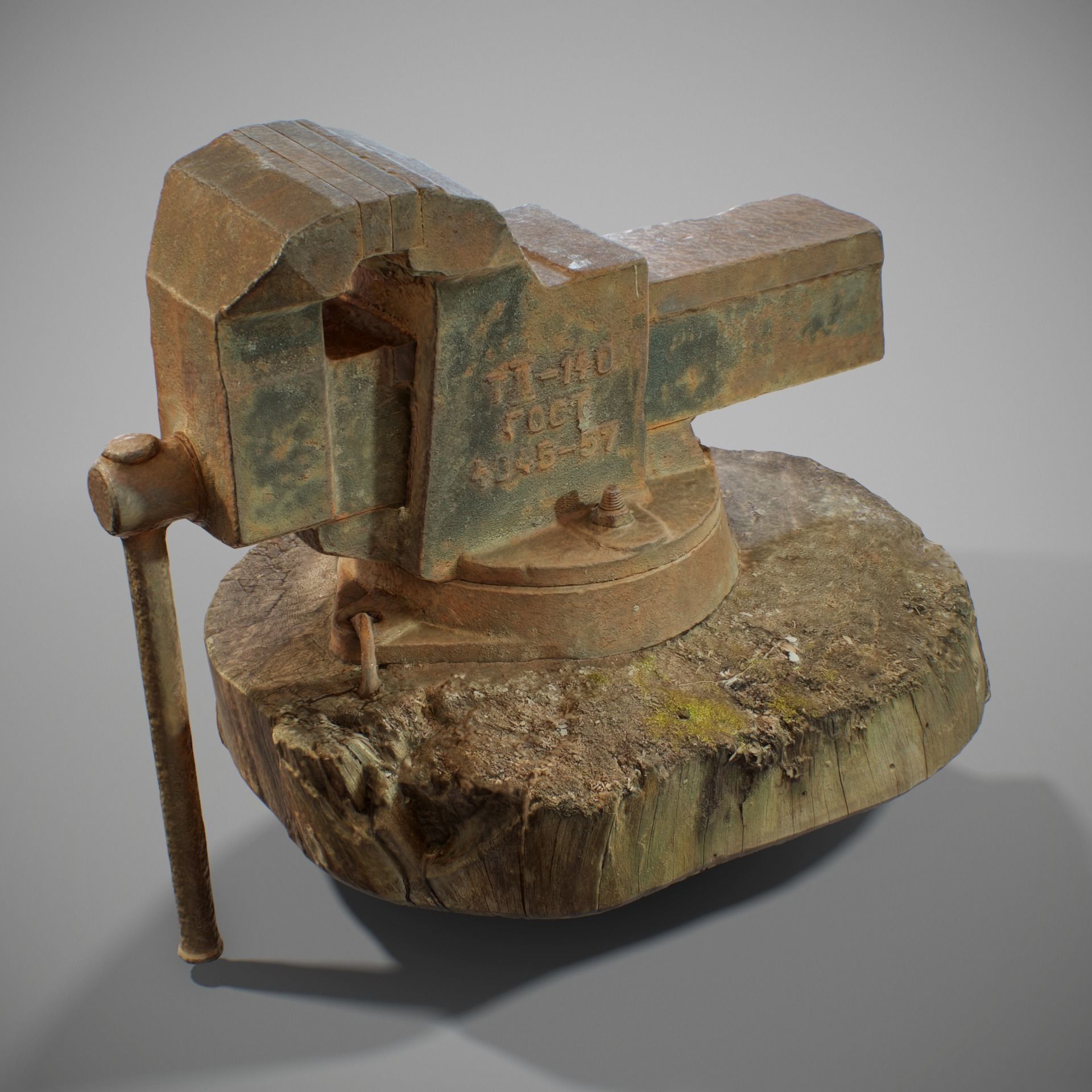 PBR Rusted Vise  Scanned 3D model_0