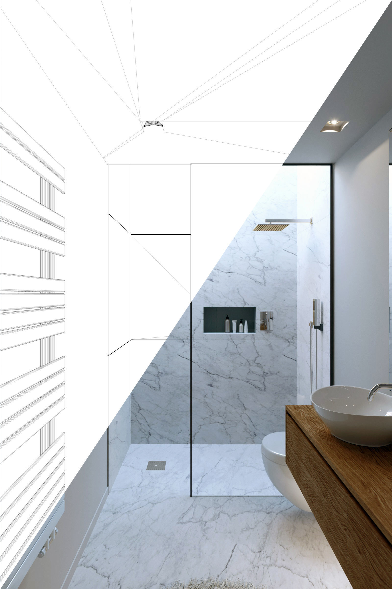 Corona Night and Day bathroom modern scene 3D model_7