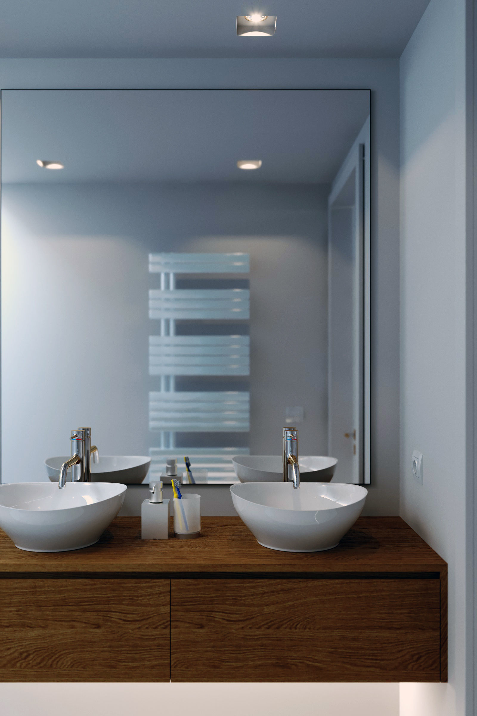 Corona Night and Day bathroom modern scene 3D model_1