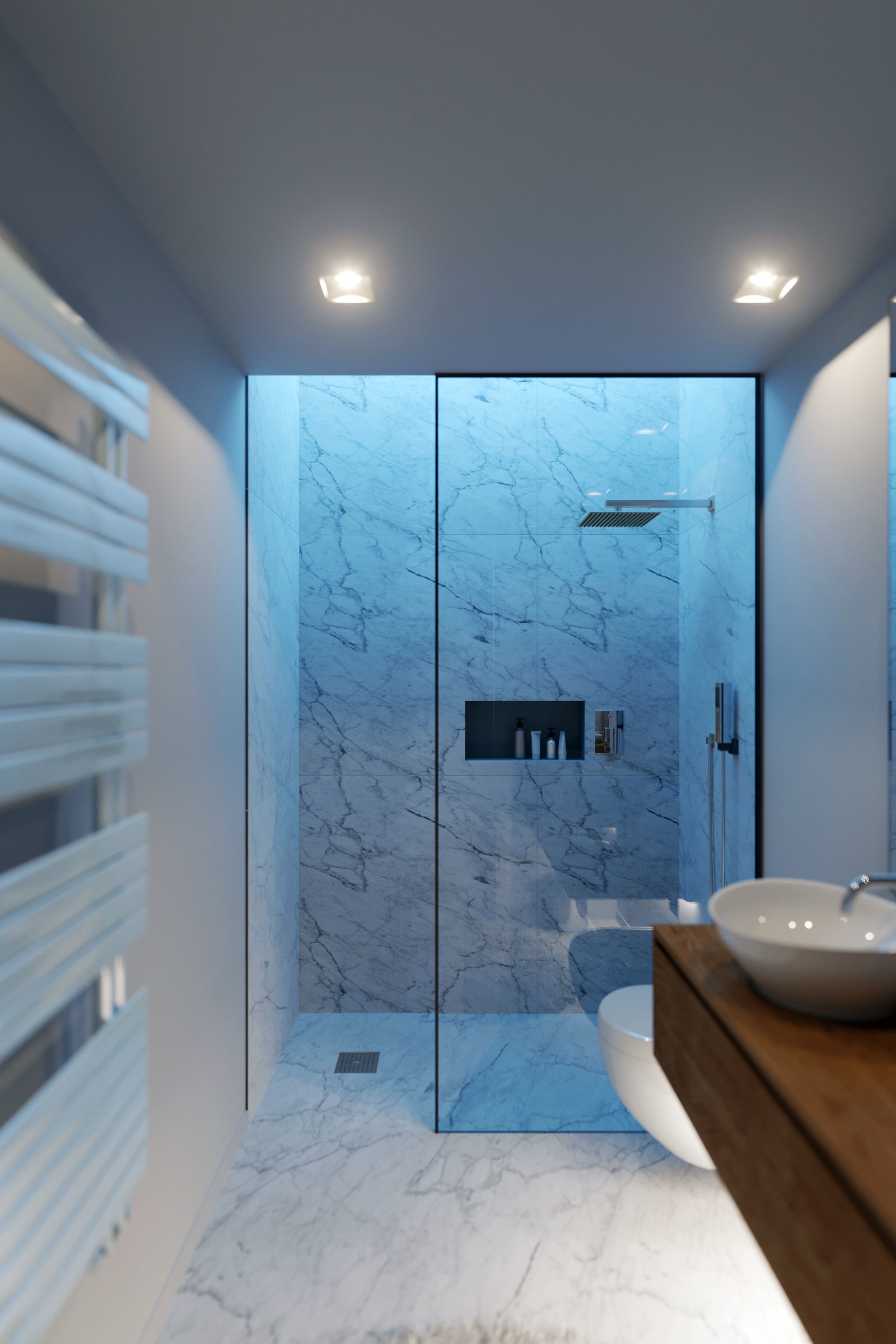 Corona Night and Day bathroom modern scene 3D model_5