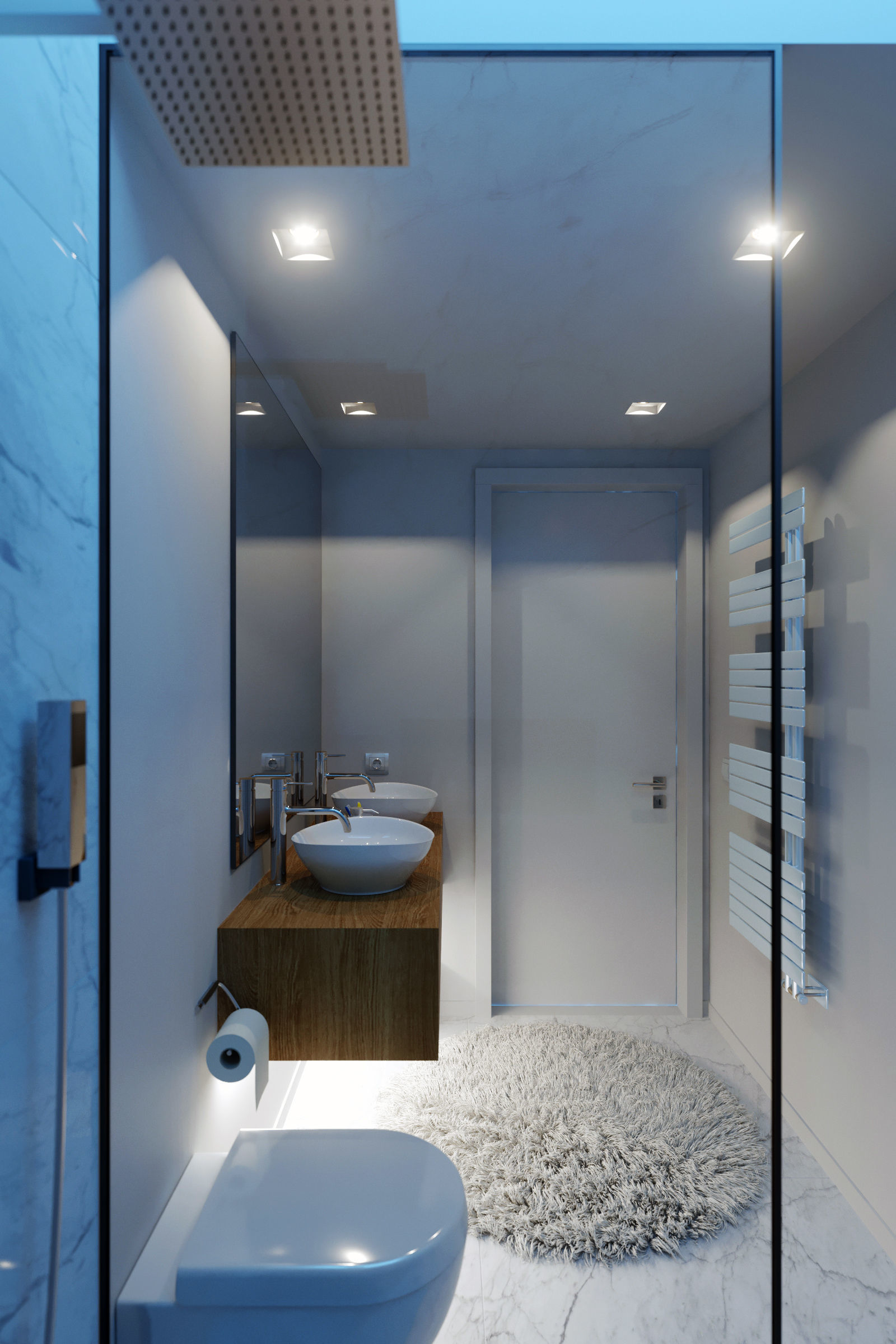 Corona Night and Day bathroom modern scene 3D model_4