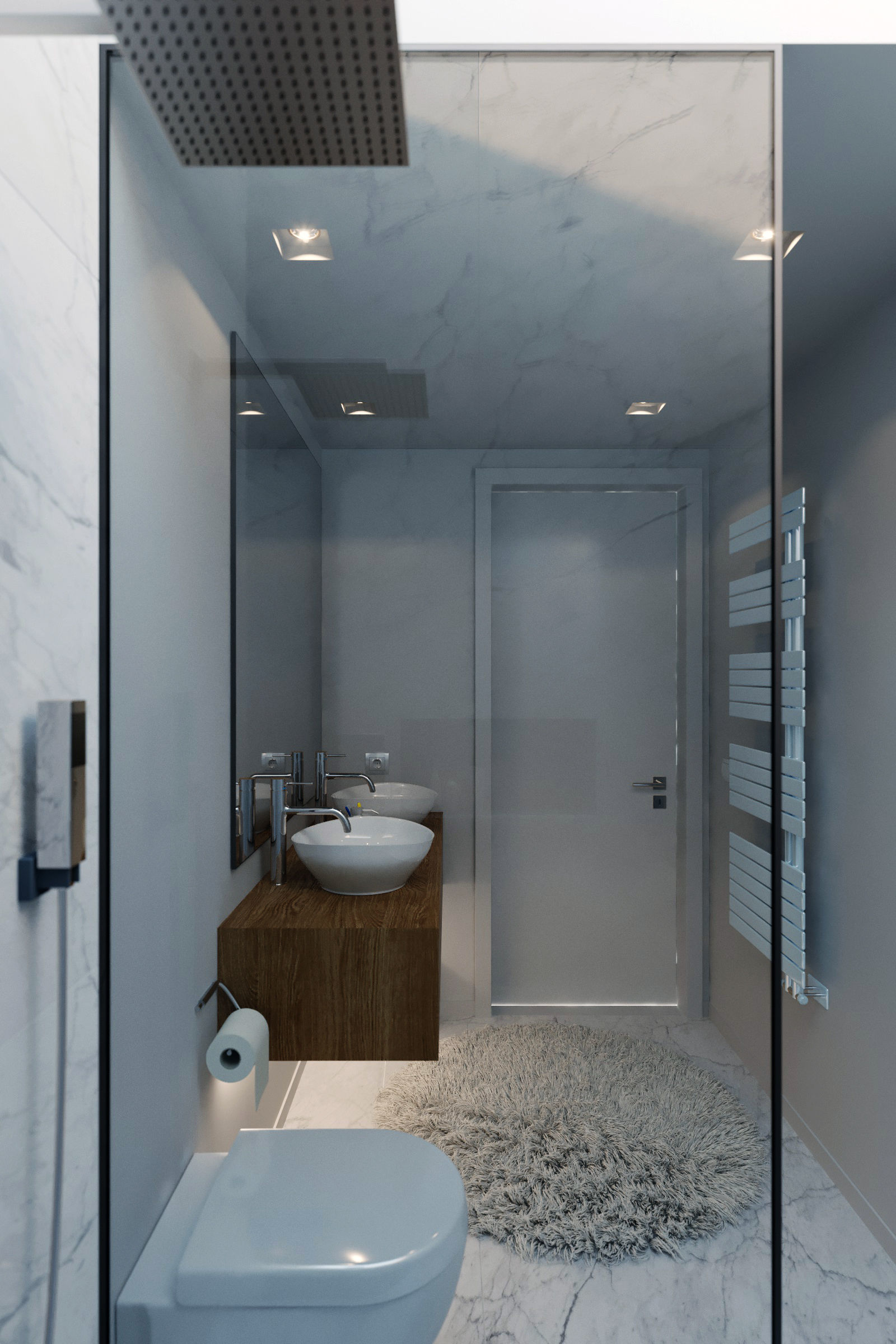 Corona Night and Day bathroom modern scene 3D model_2