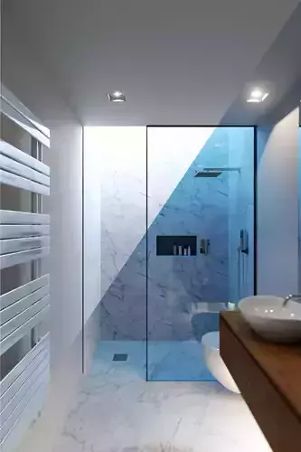 Corona Night and Day bathroom modern scene 3D model Corona Night and Day bathroom modern scene 3D model