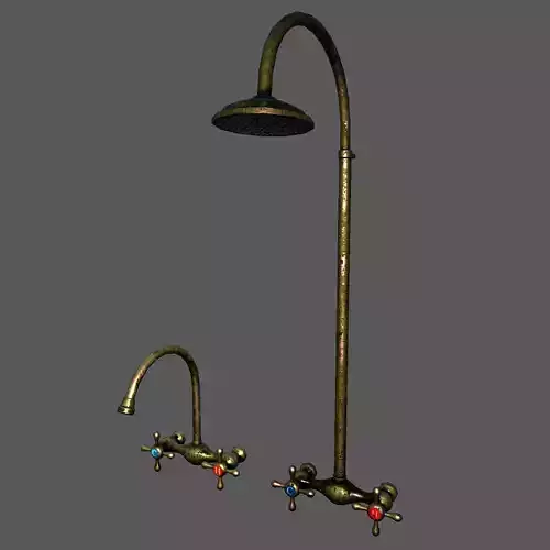 Faucet Shower Bathroom Set Free low-poly 3D model