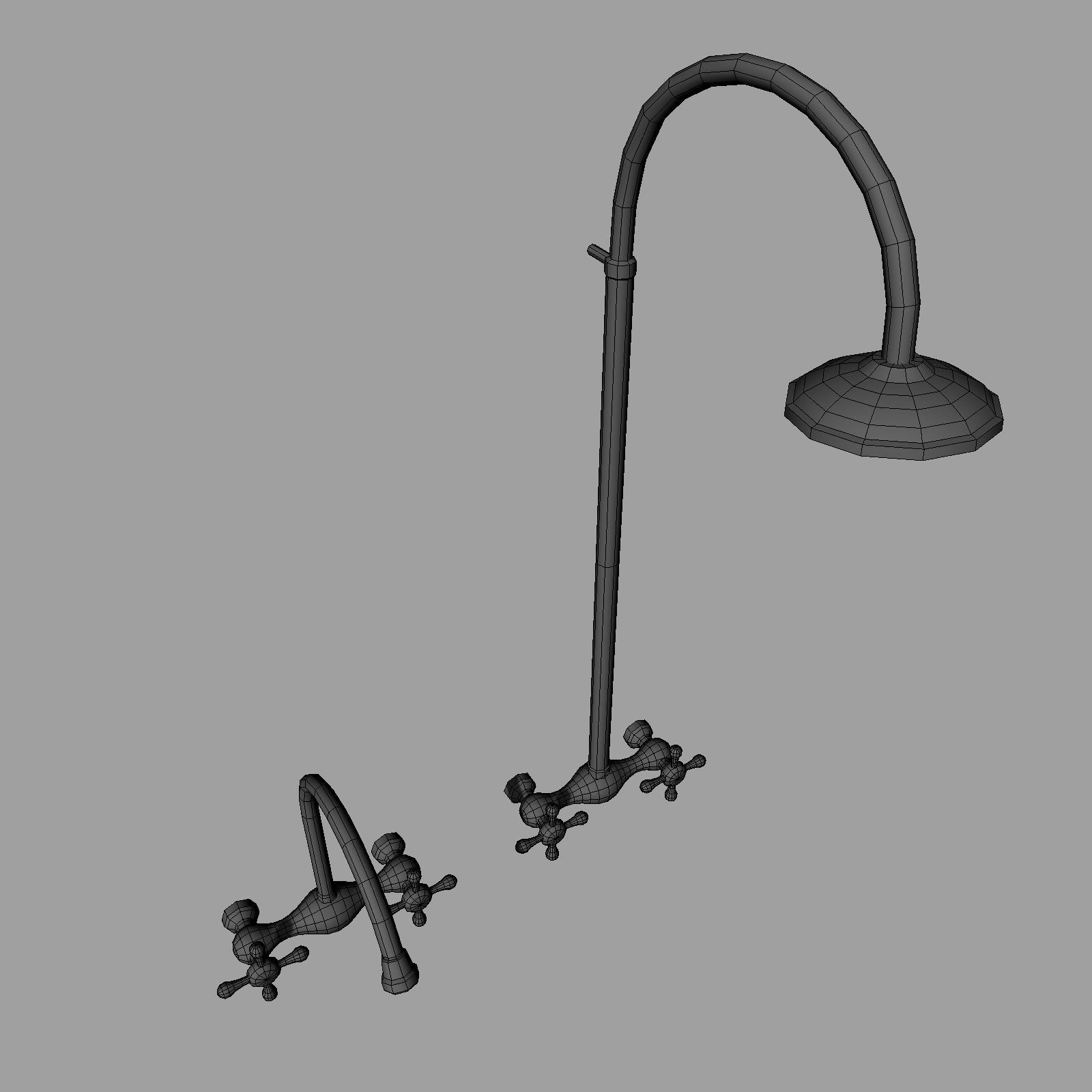 Faucet Shower Bathroom Set Free low-poly 3D model_12
