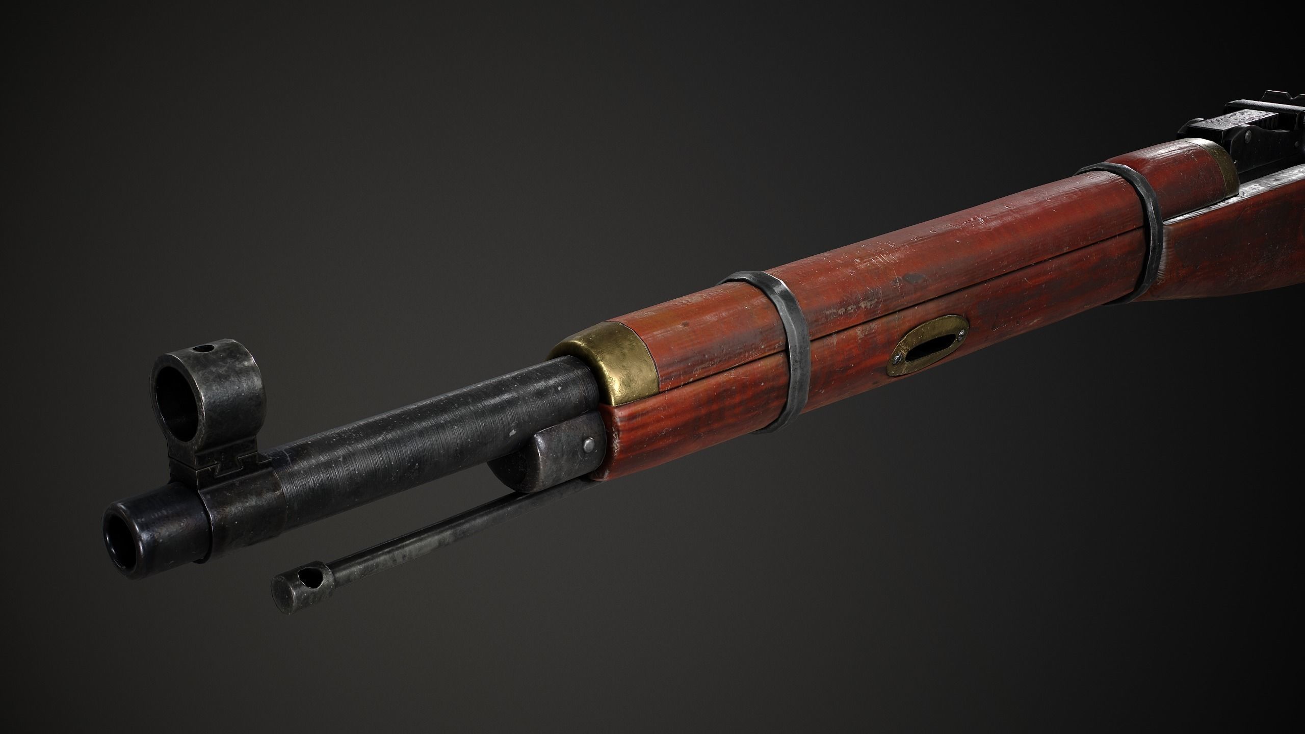 PBR Soviet Mosin Nagant M38 Low-poly 3D model_6