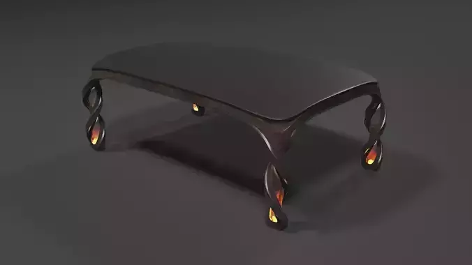 Table fire Free low-poly 3D model