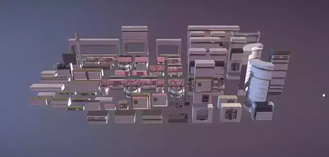 Sci Fi Parts Kit 1 Low-poly 3D model Sci Fi Parts Kit 1 Low-poly 3D model