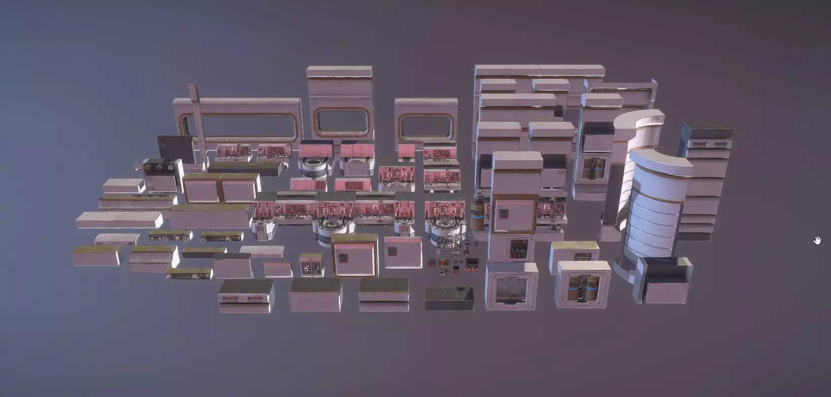 Sci Fi Parts Kit 1 Low-poly 3D model_0