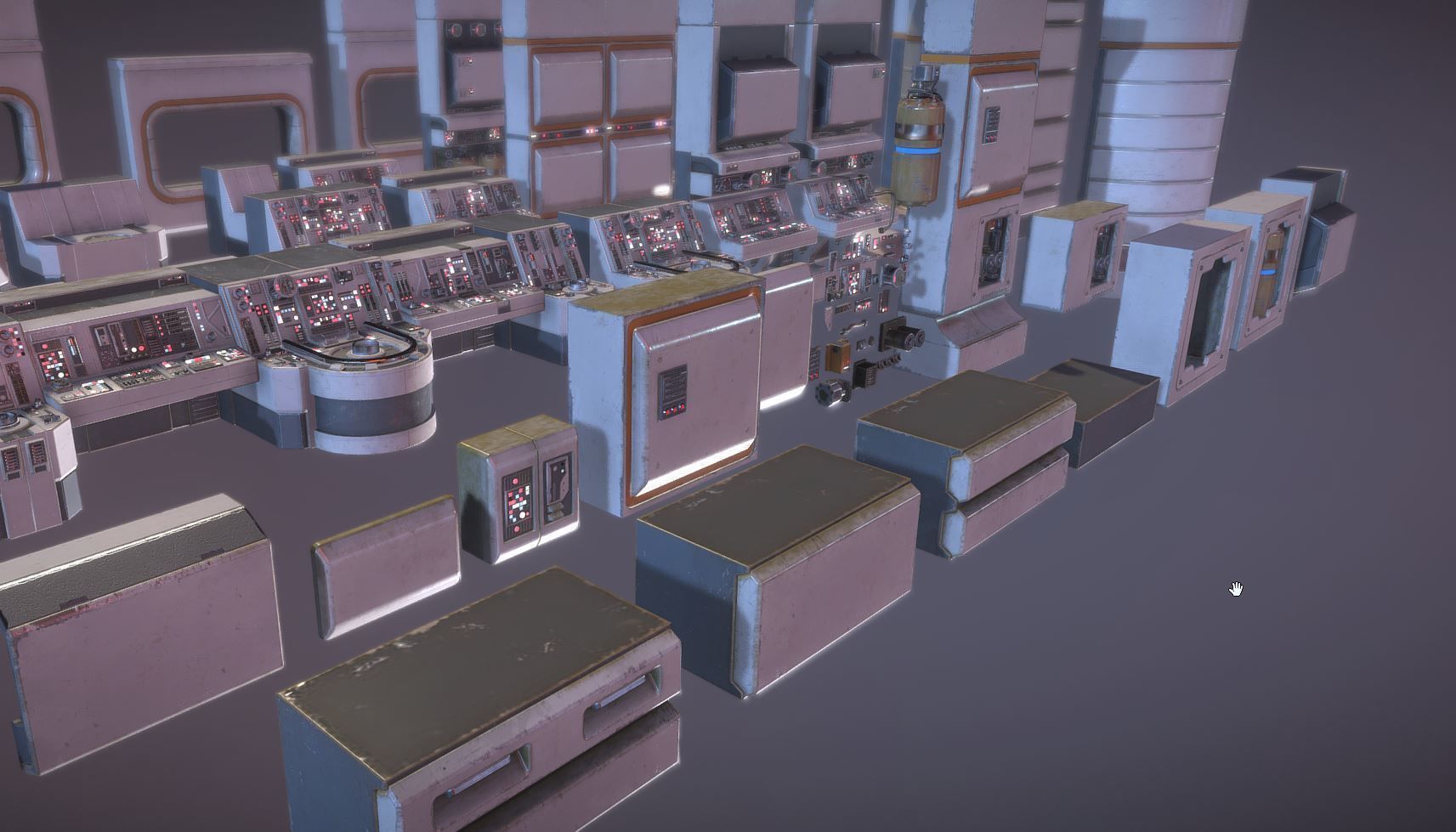 Sci Fi Parts Kit 1 Low-poly 3D model_3