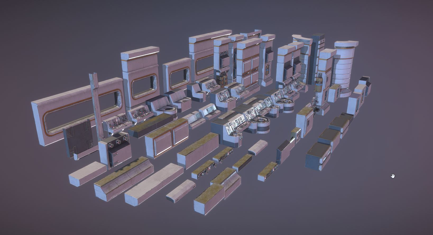 Sci Fi Parts Kit 1 Low-poly 3D model_1