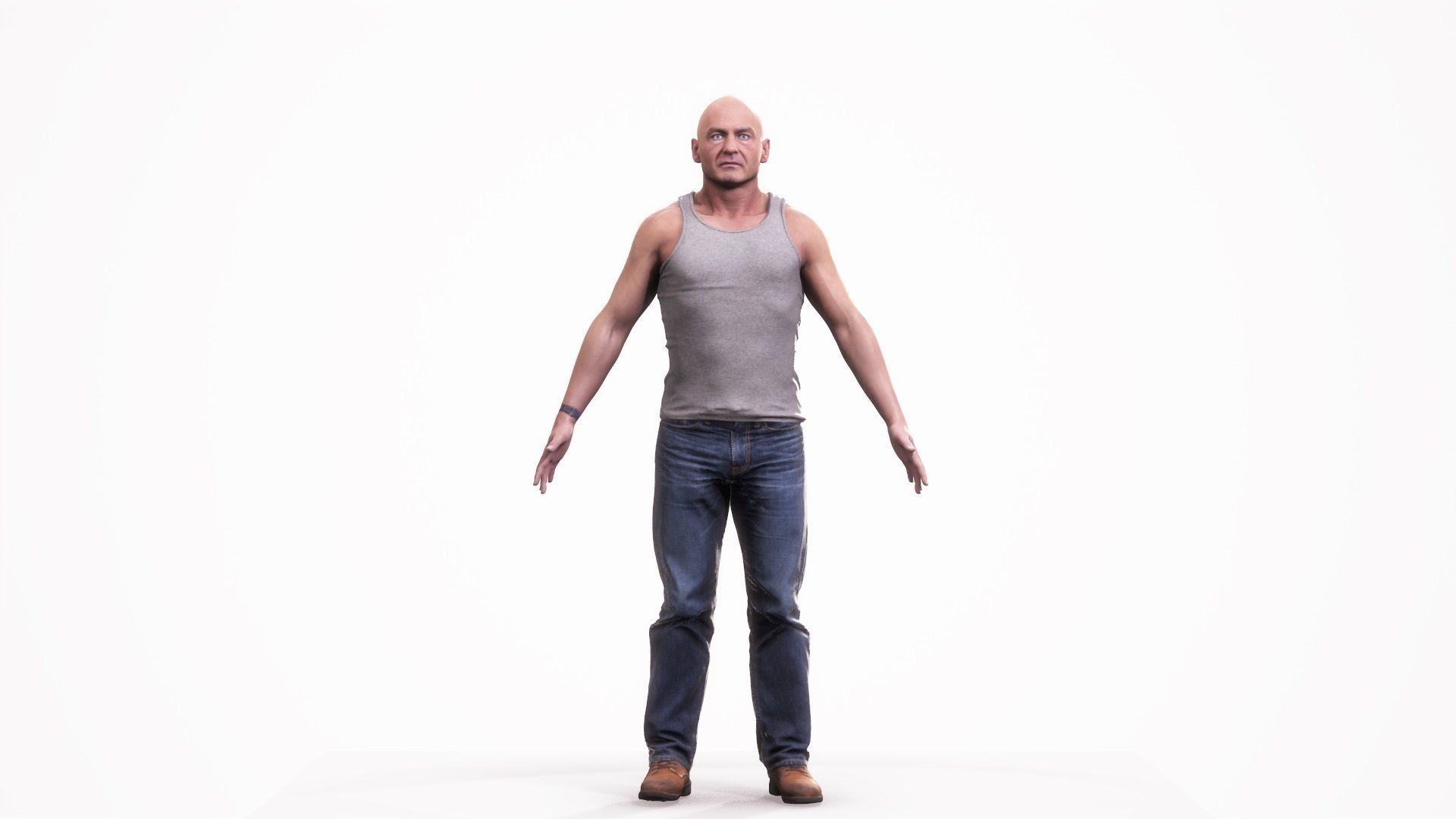 Human Man Scan - 184M Low-poly 3D model_1