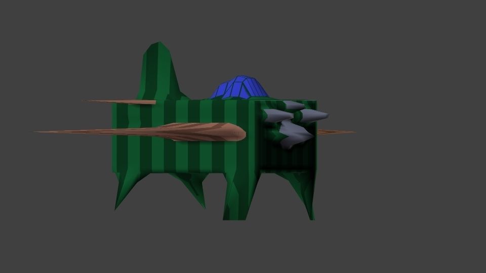 Fantasy Fighter Low-poly 3D model_3