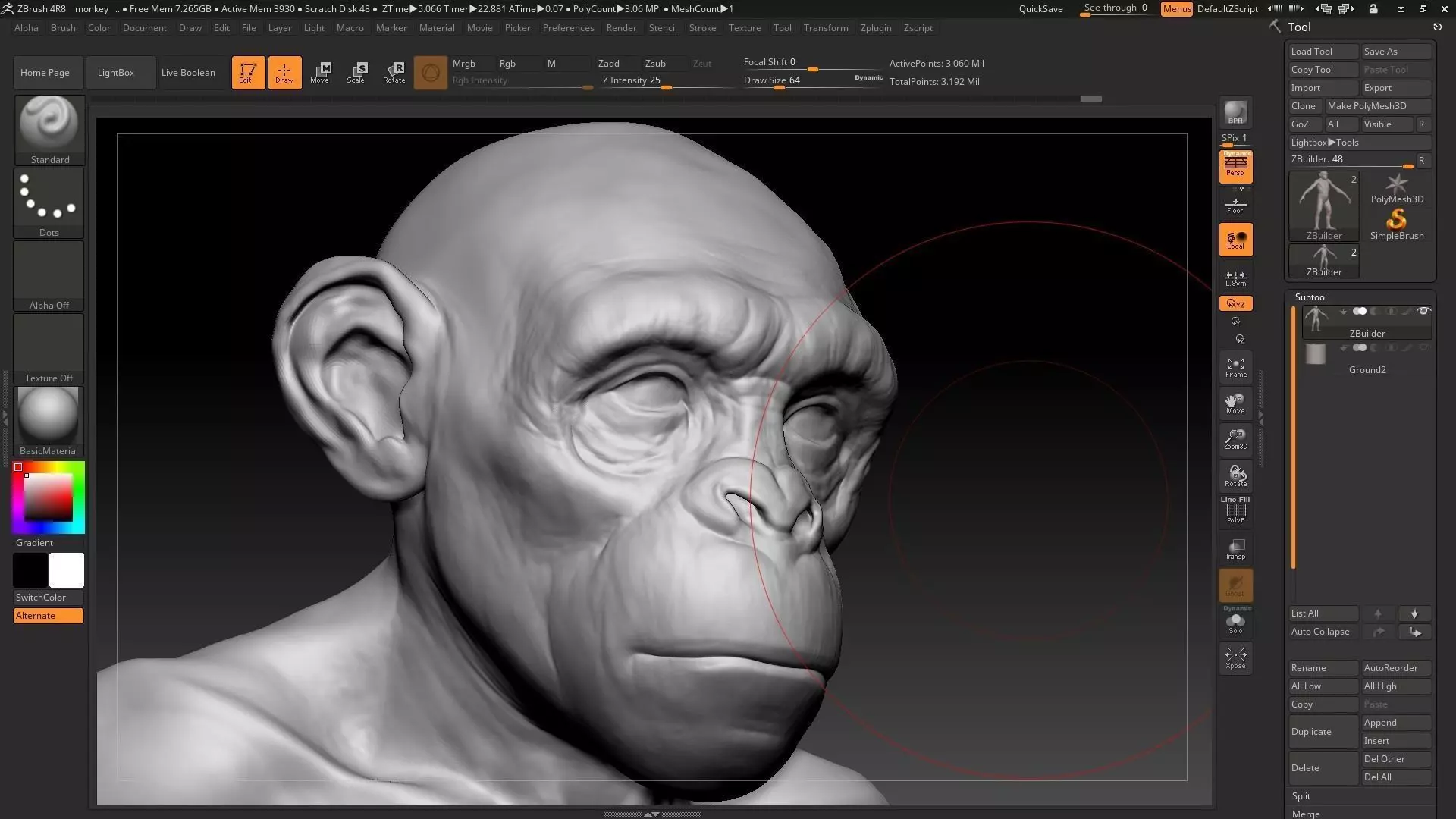 male monkey 3D model