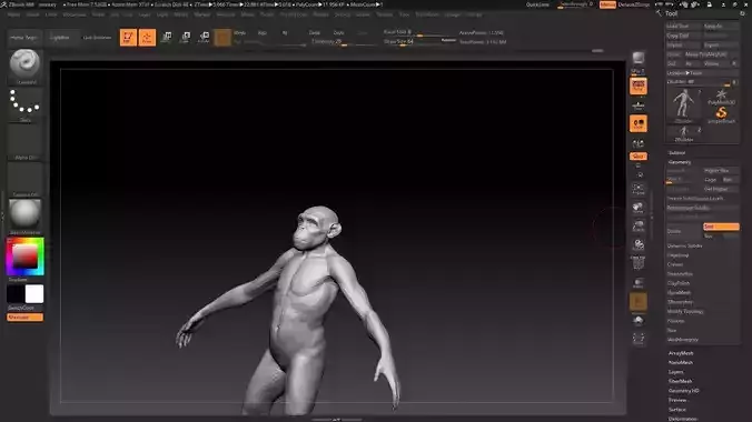 monkey low poly human body