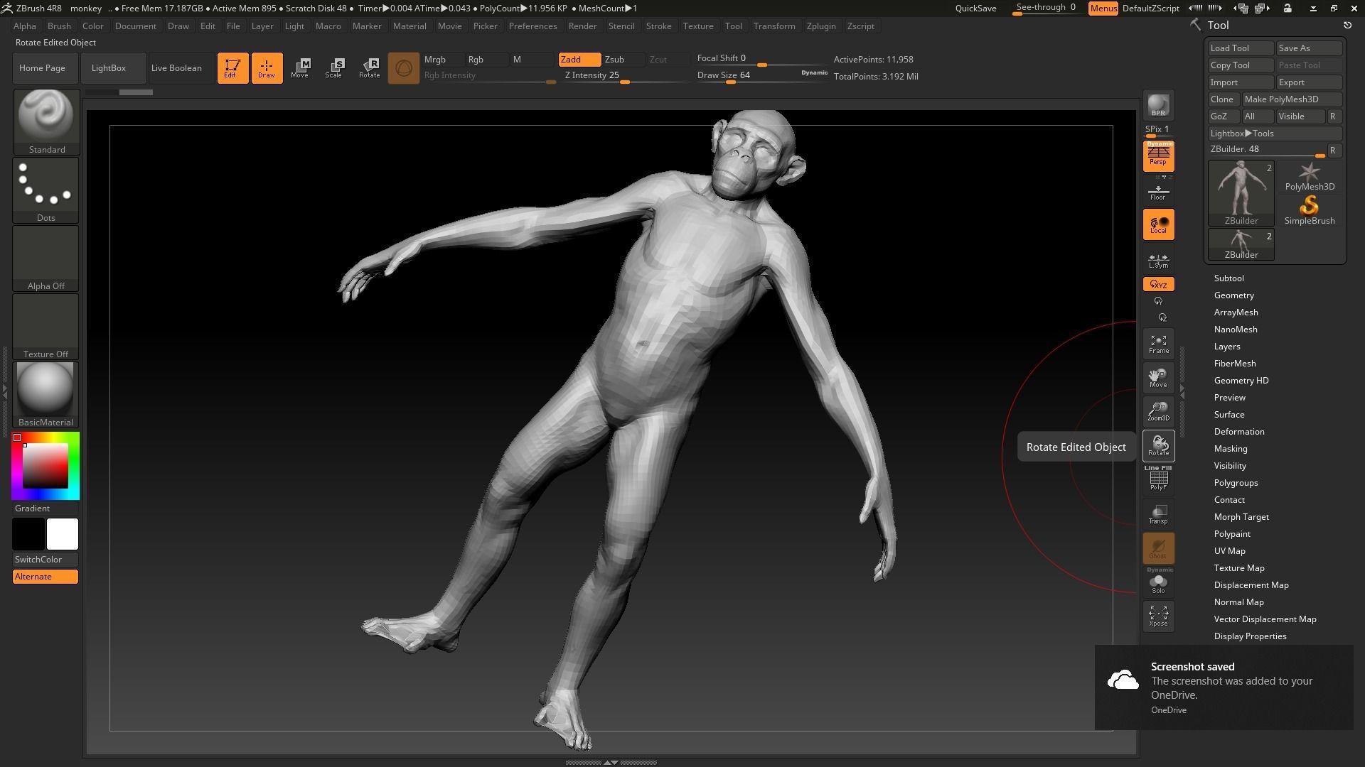 monkey low poly human body Low-poly 3D model_8