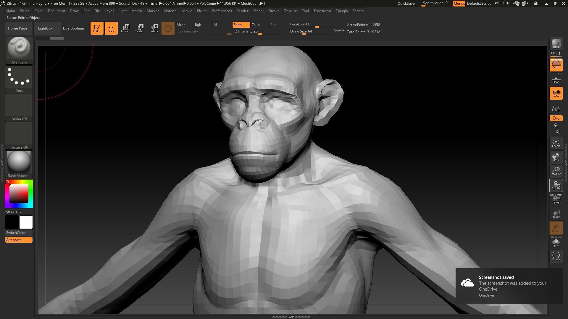 monkey low poly human body Low-poly 3D model_12