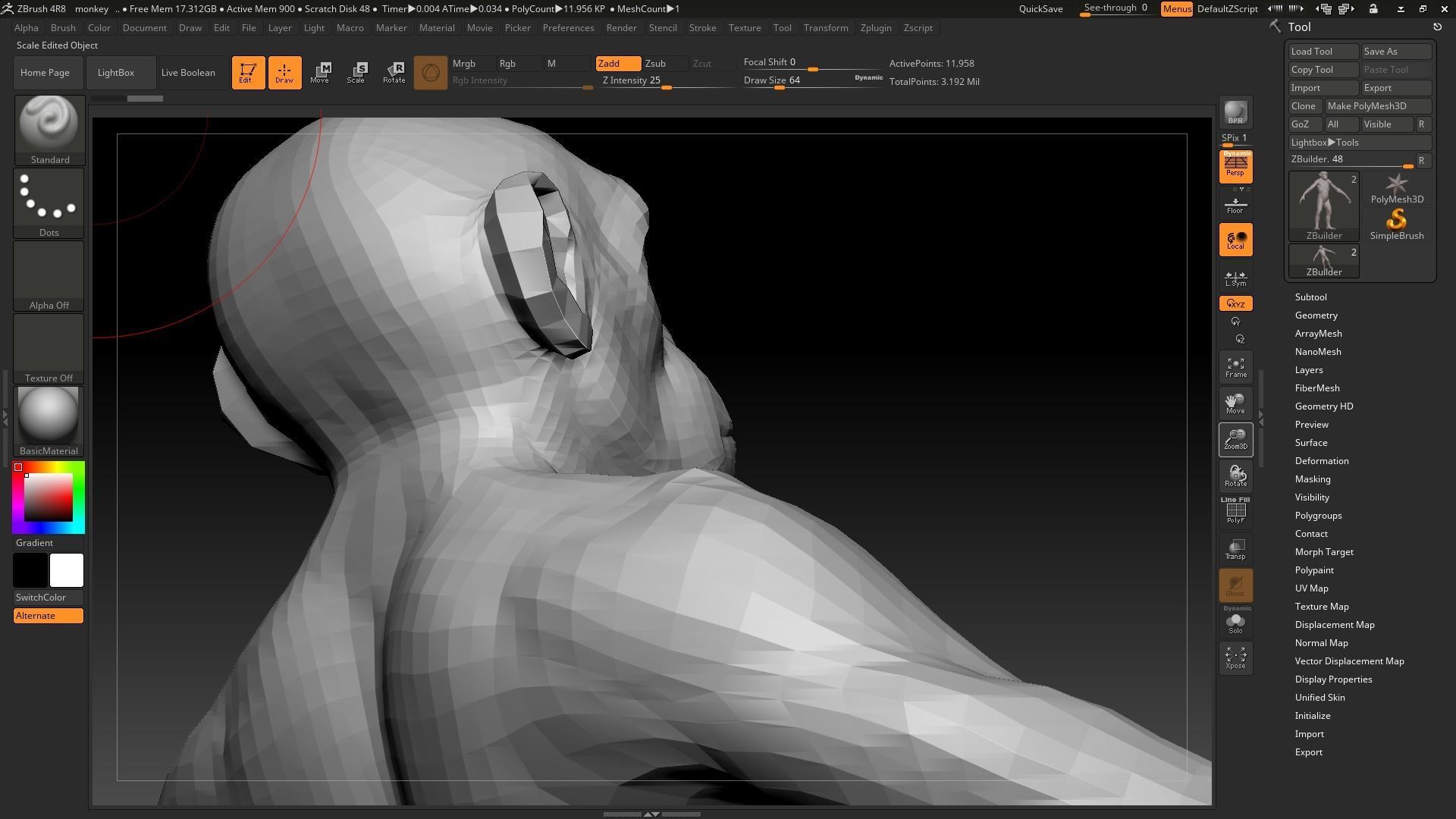 monkey low poly human body Low-poly 3D model_9