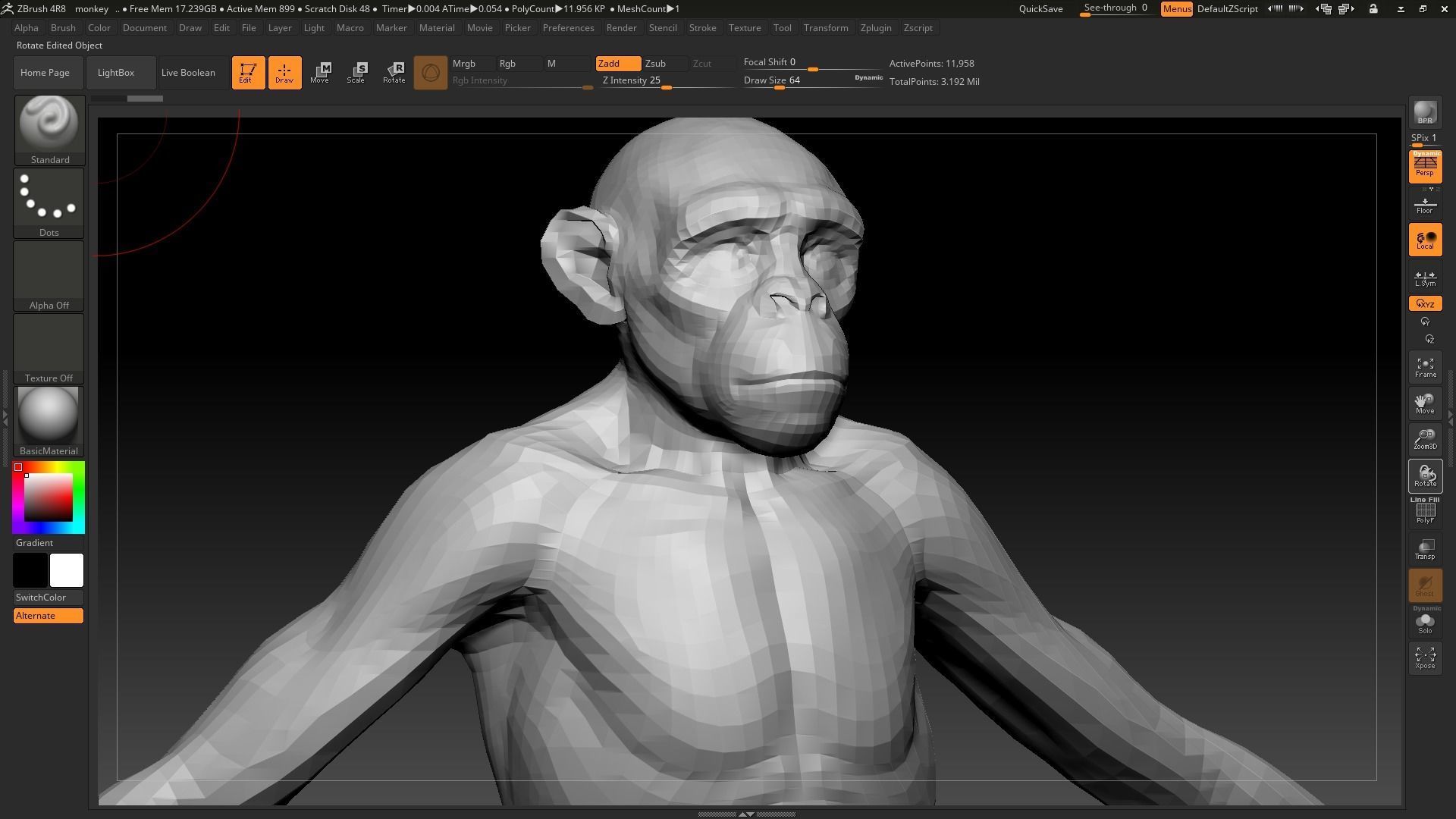 monkey low poly human body Low-poly 3D model_10