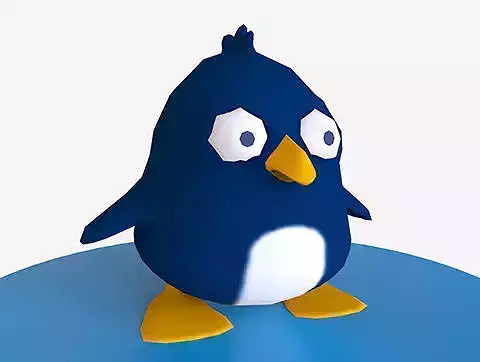 cartoon penguin Low-poly 3D model